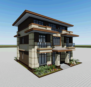 占地95㎡的現代風三層別墅設計圖，宏偉大氣，布局合理，堪比豪宅