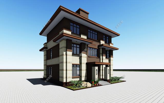 占地95㎡的現代風三層別墅設計圖，宏偉大氣，布局合理，堪比豪宅