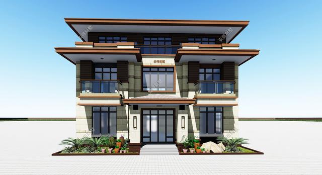 占地95㎡的現代風三層別墅設計圖，宏偉大氣，布局合理，堪比豪宅