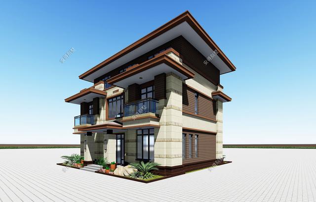 占地95㎡的現代風三層別墅設計圖，宏偉大氣，布局合理，堪比豪宅