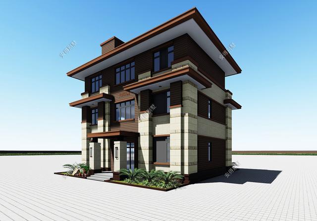 占地95㎡的現代風三層別墅設計圖，宏偉大氣，布局合理，堪比豪宅