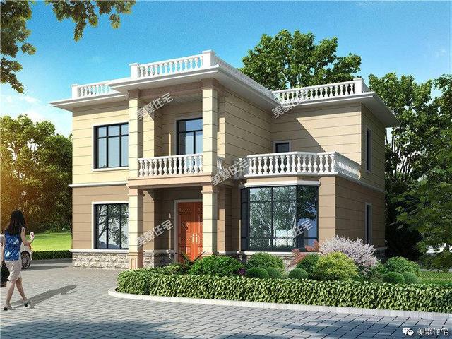 3室一廳平屋頂二層農(nóng)村別墅設(shè)計(jì)圖，簡潔而又大方，經(jīng)典又實(shí)用！