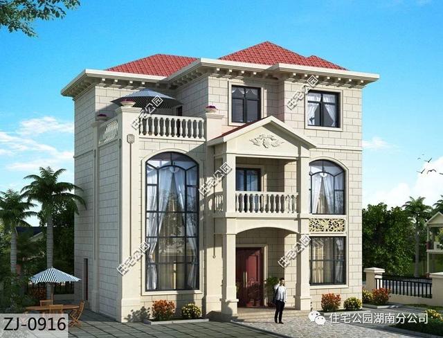 9米×11米三層經(jīng)典歐式別墅設(shè)計(jì)圖，精致漂亮，布局合理