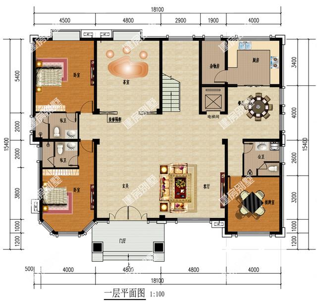 18.1mx15.4m農(nóng)村四層自建房，配備有家庭KTV、健身房、電梯，豪華大氣，算得上是百村心中的第一豪宅了！