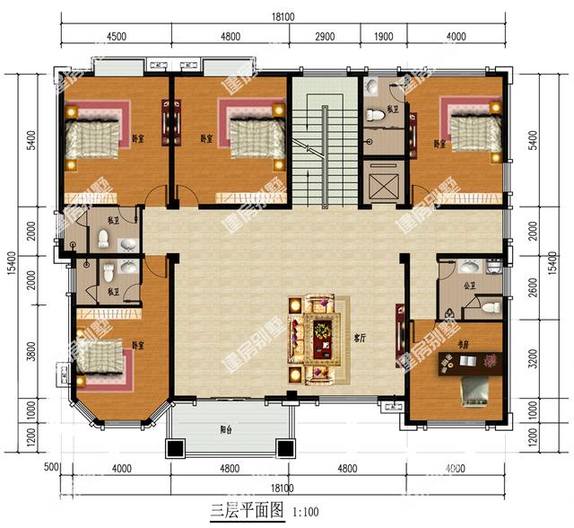 18.1mx15.4m農(nóng)村四層自建房，配備有家庭KTV、健身房、電梯，豪華大氣，算得上是百村心中的第一豪宅了！