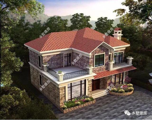 占地143平農(nóng)村二層歐式自建房，全文化石的外墻，帶你穿越到夢想天堂！