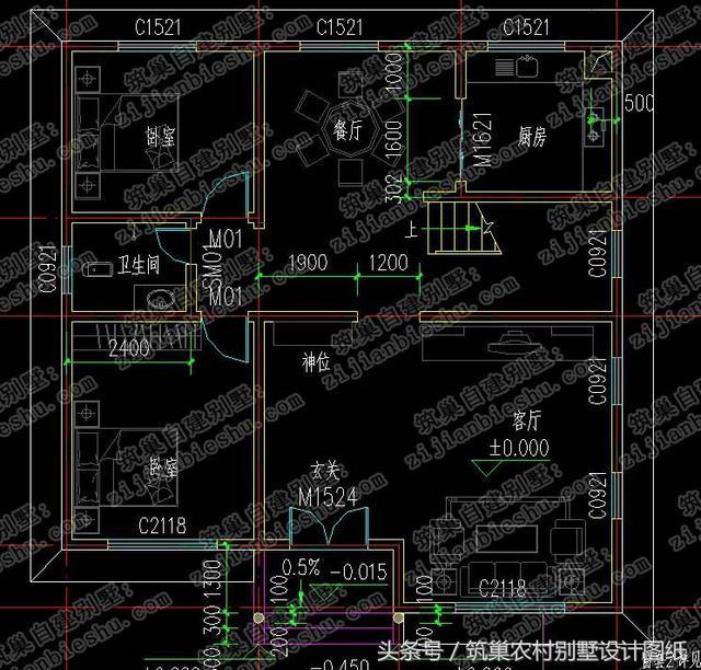 25萬左右就能蓋起帶堂屋可放神位的農(nóng)村二層自建房設(shè)計(jì)圖，有你喜歡的嗎？