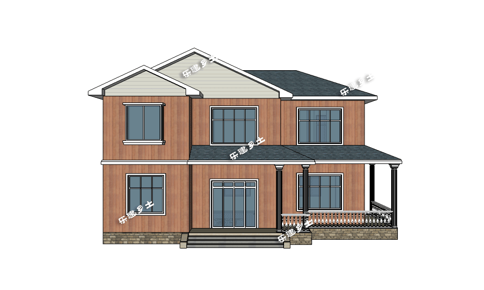 二層鄉(xiāng)村別墅設(shè)計(jì)圖，結(jié)構(gòu)精巧，層次感強(qiáng)，美觀大方