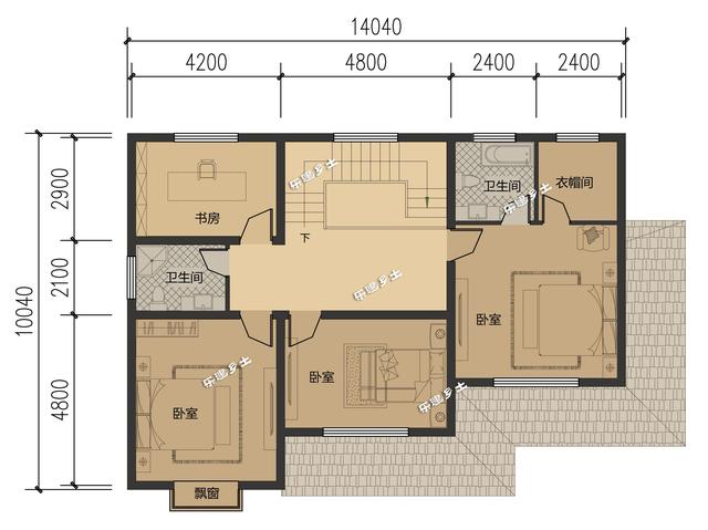 二層鄉(xiāng)村別墅設(shè)計(jì)圖，結(jié)構(gòu)精巧，層次感強(qiáng)，美觀大方