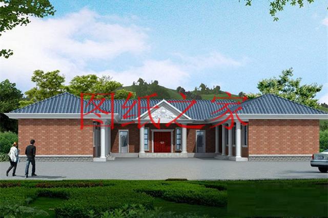 宅基地很大才能修建的一層別墅，占地300平米以上，經(jīng)濟(jì)又實(shí)用，低調(diào)奢華！