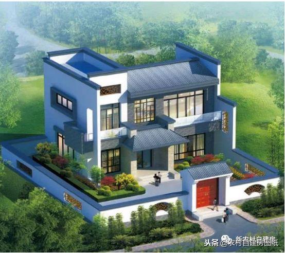 二層中式平屋頂農(nóng)村自建房，外觀簡(jiǎn)潔，室內(nèi)布局大方舒適，南北老百姓最?lèi)?ài)戶(hù)型