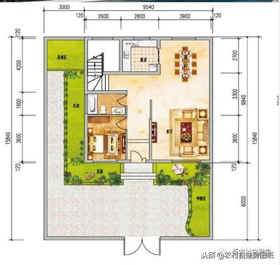 二層中式平屋頂農(nóng)村自建房，外觀簡(jiǎn)潔，室內(nèi)布局大方舒適，南北老百姓最?lèi)?ài)戶(hù)型