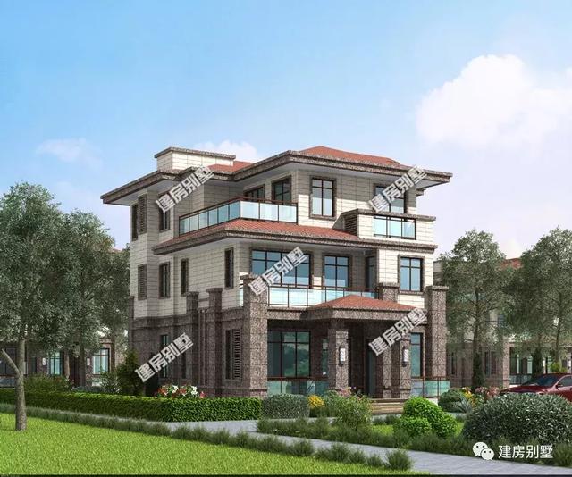 10米×14米農(nóng)村現(xiàn)代三層別墅設(shè)計(jì)圖，兩種外觀造型搭配，講真，一眼就看中了。