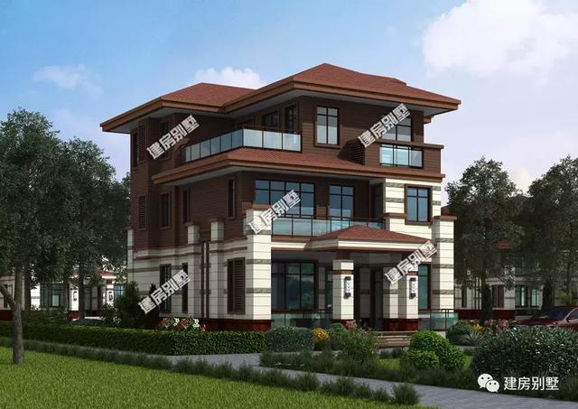 10米×14米農(nóng)村現(xiàn)代三層別墅設(shè)計(jì)圖，兩種外觀造型搭配，講真，一眼就看中了。