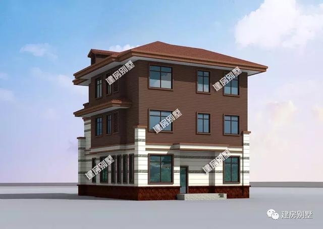10米×14米農(nóng)村現(xiàn)代三層別墅設(shè)計(jì)圖，兩種外觀造型搭配，講真，一眼就看中了。