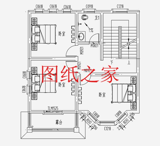 占地90平米左右的二層別墅，開間不到10米，非常實(shí)用的小戶型！