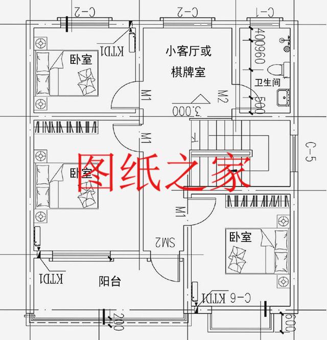 占地90平米左右的二層別墅，開間不到10米，非常實(shí)用的小戶型！