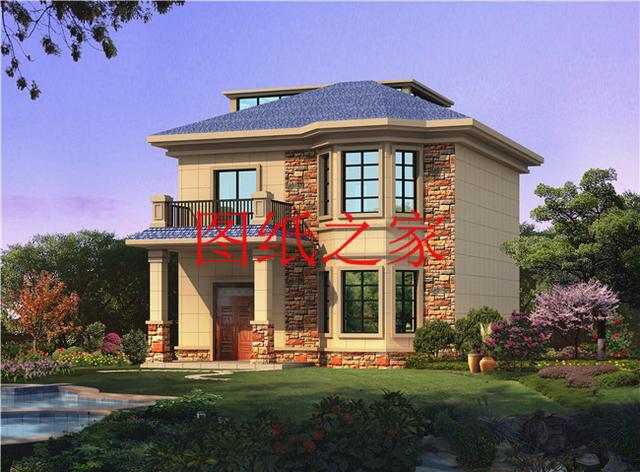 占地90平米左右的二層別墅，開間不到10米，非常實(shí)用的小戶型！