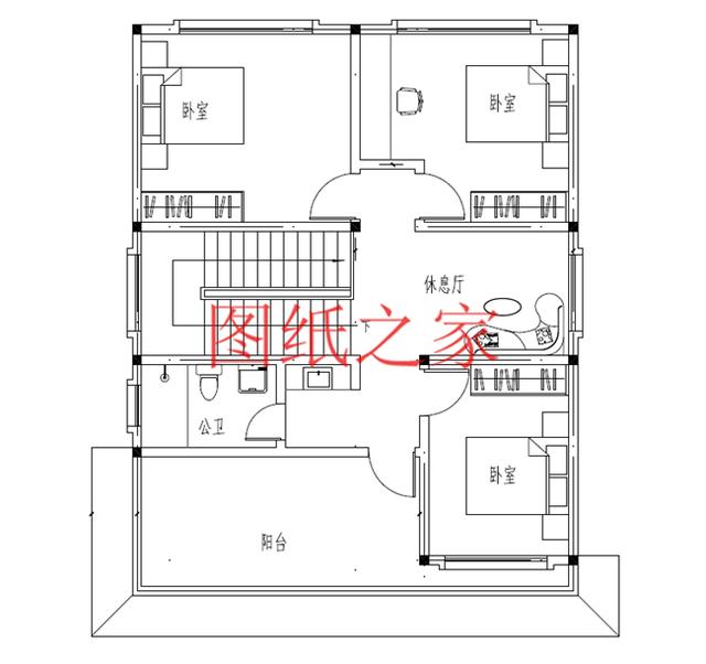占地90平米左右的二層別墅，開間不到10米，非常實(shí)用的小戶型！