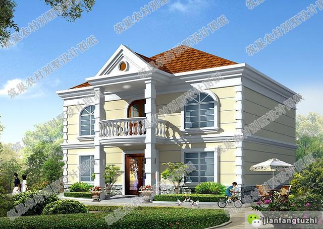 13.4米×10.5米二層自建房，帶閣樓，優(yōu)雅大氣，隔熱美觀！