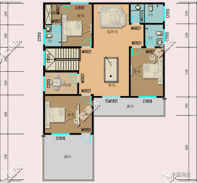 12.54×18.34米二層中式自建房，十分的有古典氣息，我猜，你一定喜歡！