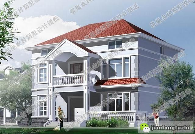 占地130平農(nóng)村三層小洋樓，簡約大氣，帶多個臥室套房，功能齊全，居住舒適。