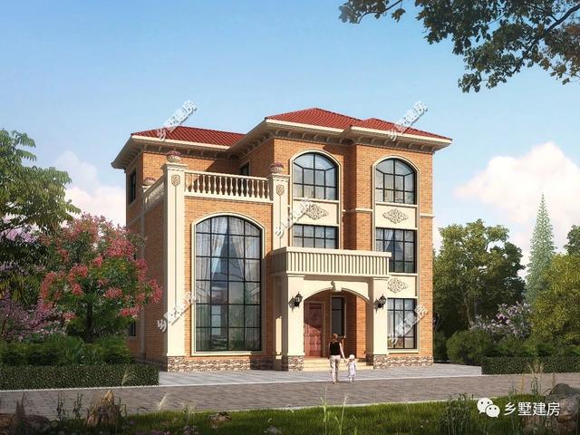 13×11.5米農(nóng)村三層自建房，帶落地窗+挑空客廳，時尚大氣，農(nóng)村美好幸福生活等著你！