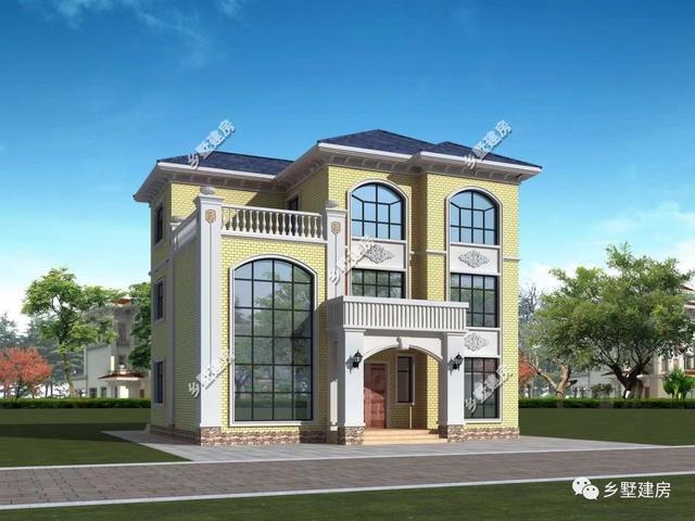 13×11.5米農(nóng)村三層自建房，帶落地窗+挑空客廳，時尚大氣，農(nóng)村美好幸福生活等著你！