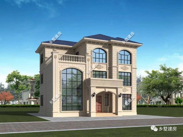 13×11.5米農(nóng)村三層自建房，帶落地窗+挑空客廳，時尚大氣，農(nóng)村美好幸福生活等著你！