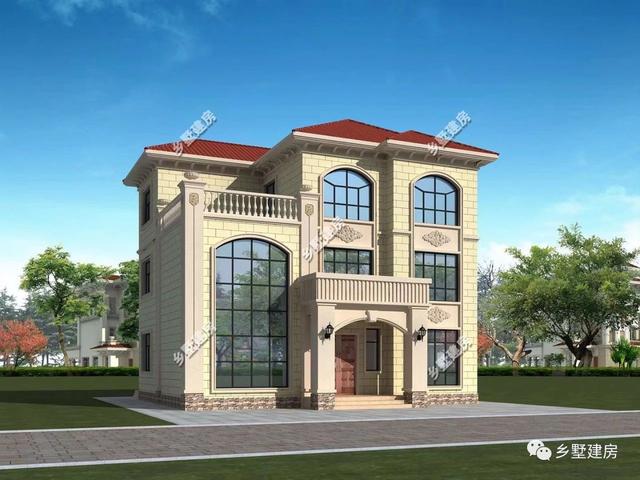 13×11.5米農(nóng)村三層自建房，帶落地窗+挑空客廳，時尚大氣，農(nóng)村美好幸福生活等著你！