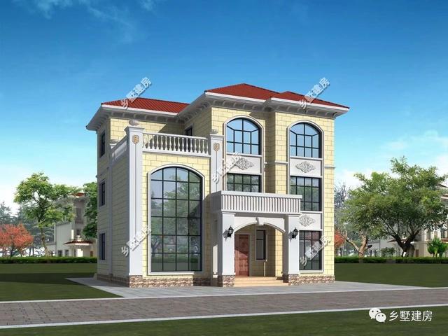 13×11.5米農(nóng)村三層自建房，帶落地窗+挑空客廳，時尚大氣，農(nóng)村美好幸福生活等著你！