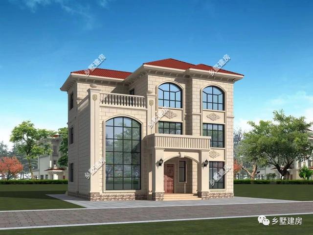 13×11.5米農(nóng)村三層自建房，帶落地窗+挑空客廳，時尚大氣，農(nóng)村美好幸福生活等著你！