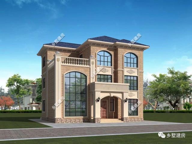 13×11.5米農(nóng)村三層自建房，帶落地窗+挑空客廳，時尚大氣，農(nóng)村美好幸福生活等著你！