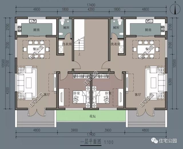 占地200平兄弟雙拼二層自建房，方正規(guī)整，落落大方沉穩(wěn)莊重，最適合農(nóng)村兄弟倆一起合建。