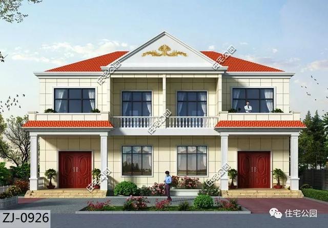 占地200平兄弟雙拼二層自建房，方正規(guī)整，落落大方沉穩(wěn)莊重，最適合農(nóng)村兄弟倆一起合建。