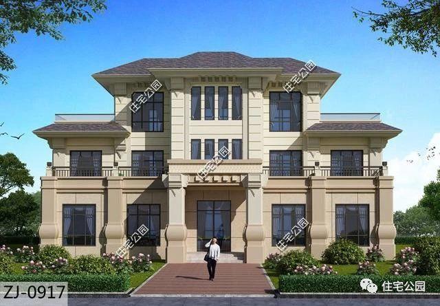 占地270平方米經(jīng)典三層歐式別墅設(shè)計(jì)圖，保證建出來(lái)的房子是村里最美的。