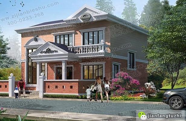 復(fù)式二層別墅設(shè)計(jì)圖，兩種配色方案任選，外觀布局無(wú)可挑剔