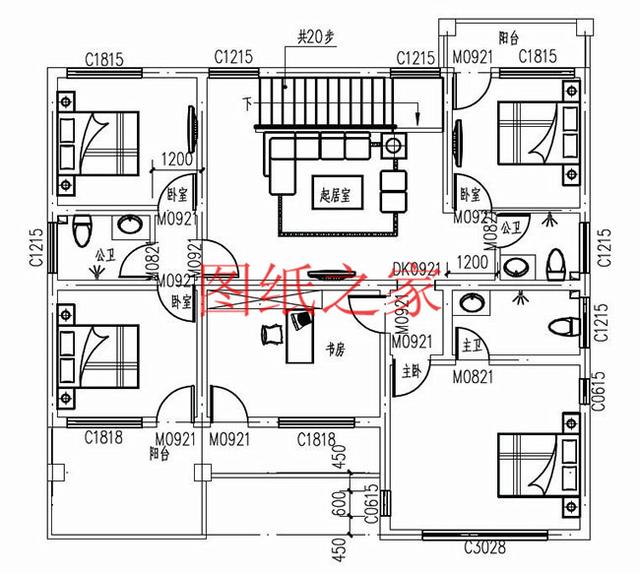大戶型二層別墅設計圖，造價只要20萬，讓您的別墅獨一無二！