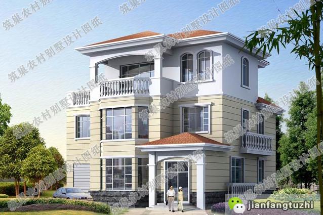 三層帶車庫別墅設(shè)計圖，四面采光，這布局男女老少通吃！