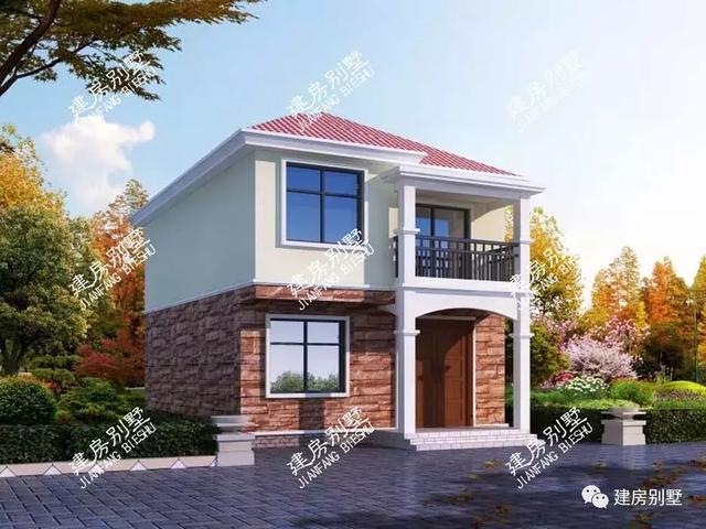 小面寬的兩層農(nóng)村自建房，第一棟建起來只要20多萬。