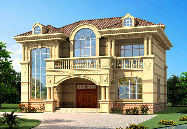 2024二層農(nóng)村新款別墅設(shè)計圖，建一棟就非常有面子