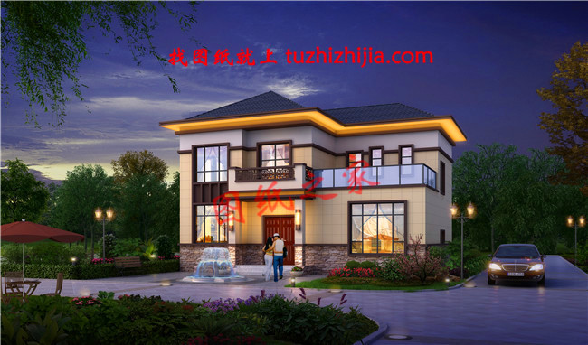 2024二層農(nóng)村新款別墅設(shè)計圖，建一棟就非常有面子