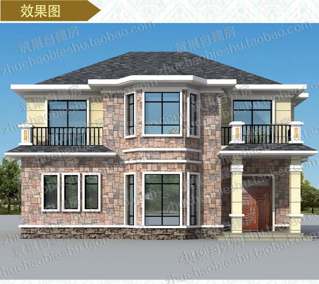 熱款農(nóng)村二層別墅設(shè)計圖，25萬5臥13×11米帶挑空客廳！