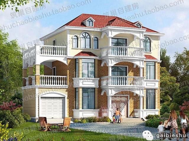 三層別墅設(shè)計圖，130平米，設(shè)計獨(dú)特外觀大氣上檔次。