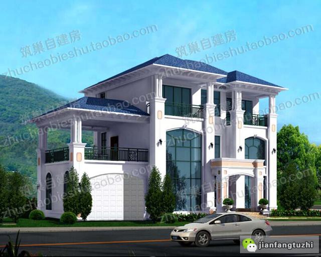 4套三層別墅設(shè)計(jì)圖，每一款都帶落地窗和車(chē)庫(kù)，彰顯現(xiàn)代時(shí)尚！