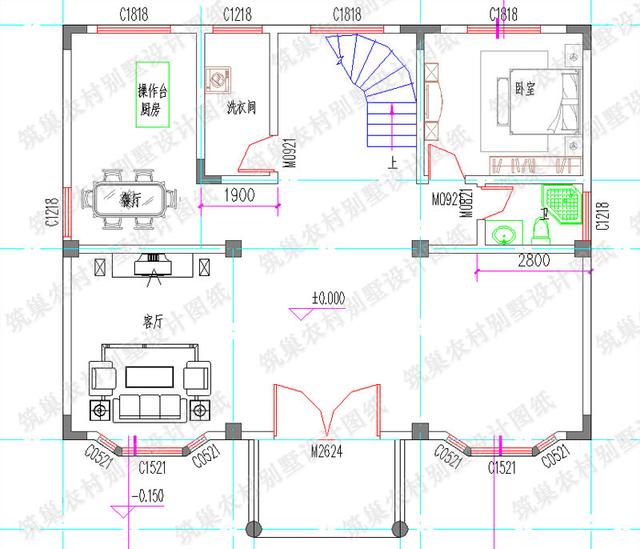 5款別墅設(shè)計圖，造價低廉，建筑結(jié)構(gòu)水電齊全。