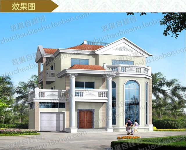 5款別墅設(shè)計圖，造價低廉，建筑結(jié)構(gòu)水電齊全。