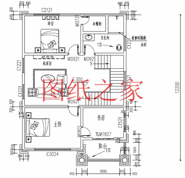 小戶型四層別墅圖，占地110平米左右，小巧精致、簡單大氣！