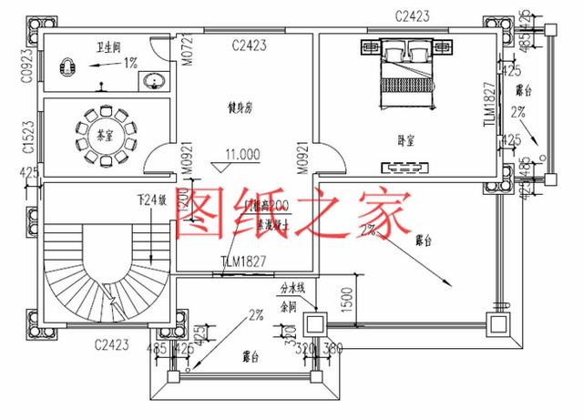 小戶型四層別墅圖，占地110平米左右，小巧精致、簡單大氣！