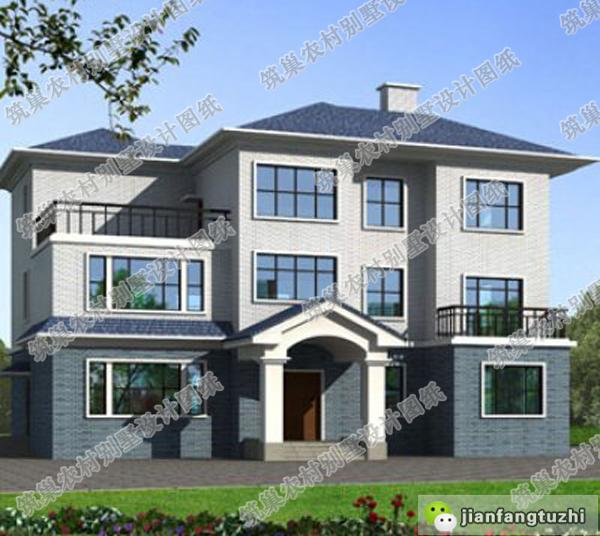 經(jīng)典熱款三層別墅設(shè)計(jì)圖，多露臺(tái)+挑空客廳設(shè)計(jì)。